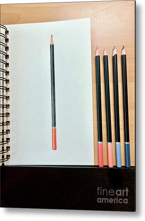  Metal Print featuring the drawing Day 141 Colored Pencil by Donna Mibus