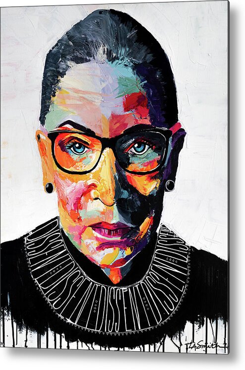 Portrait Metal Print featuring the painting Dissent by LA Smith