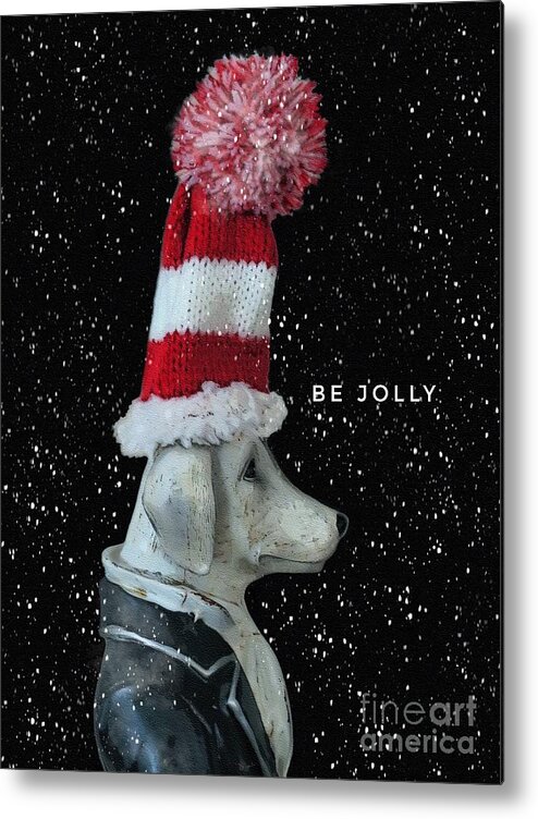 Hat Metal Print featuring the digital art Dog Days of Christmas 3 by Diana Rajala
