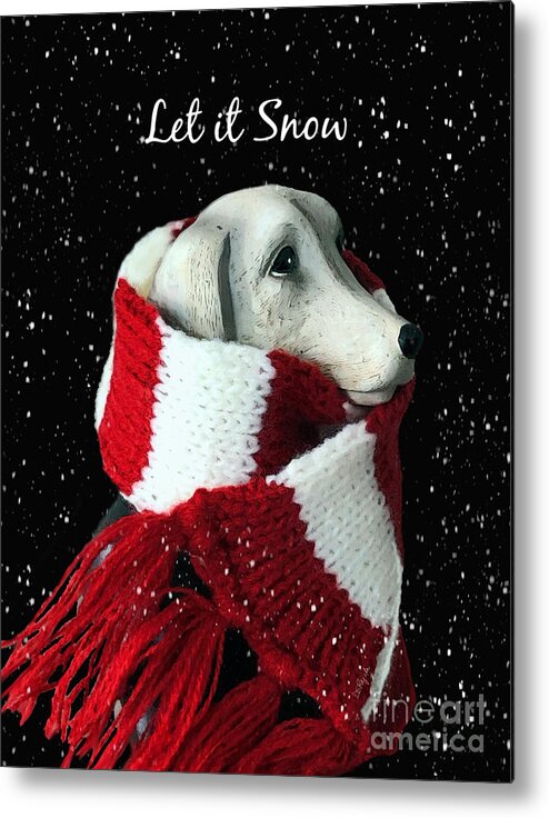 Scarf Metal Print featuring the digital art Dog Days of Christmas 4 by Diana Rajala