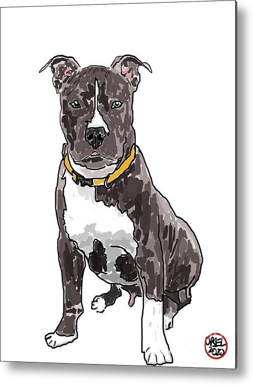  Metal Print featuring the painting Dog by Oriel Ceballos