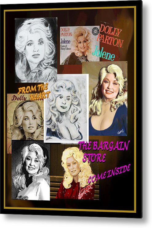 Collage Metal Print featuring the mixed media Dolly Parton Multimedia Digital Collage Original Fine Art by G Linsenmayer