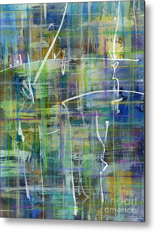 Abstract Metal Print featuring the painting Dream Weaving 2 by Hailey E Herrera