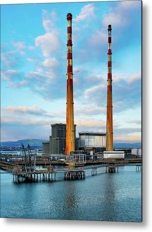 Magical Ireland Metal Print featuring the photograph Dublins Poolbeg Chimneys #2 by Lexa Harpell