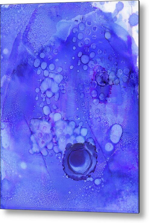 Blue Metal Print featuring the painting Effervesce 3 by Christy Sawyer