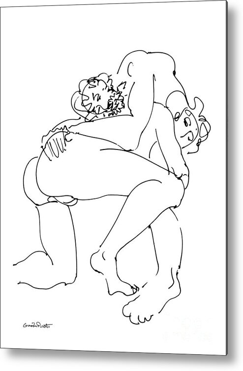 Erotic Renderings Metal Print featuring the drawing Erotic Art Drawings 14sp by Gordon Punt