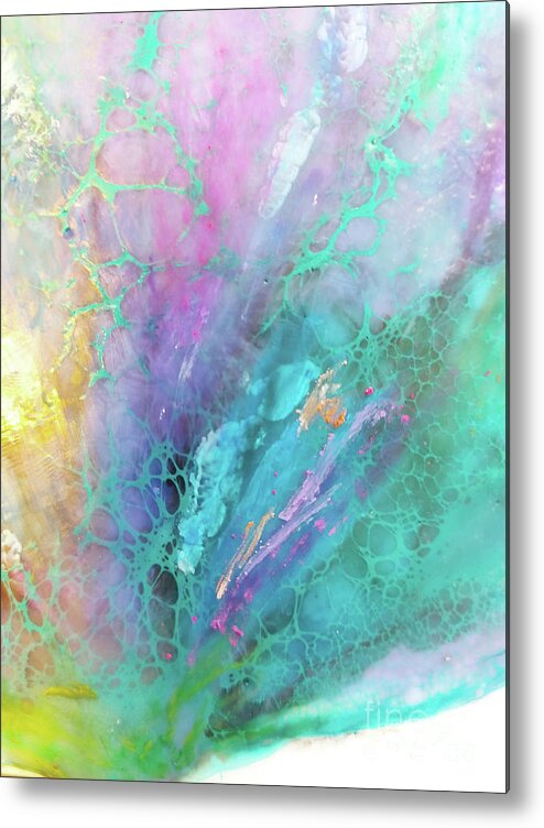 Dramatic Metal Print featuring the painting Ethereal florals by Anita Thomas