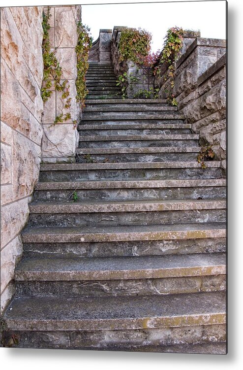 Steps Metal Print featuring the photograph Exterior Mansion Steps by Buck Buchanan