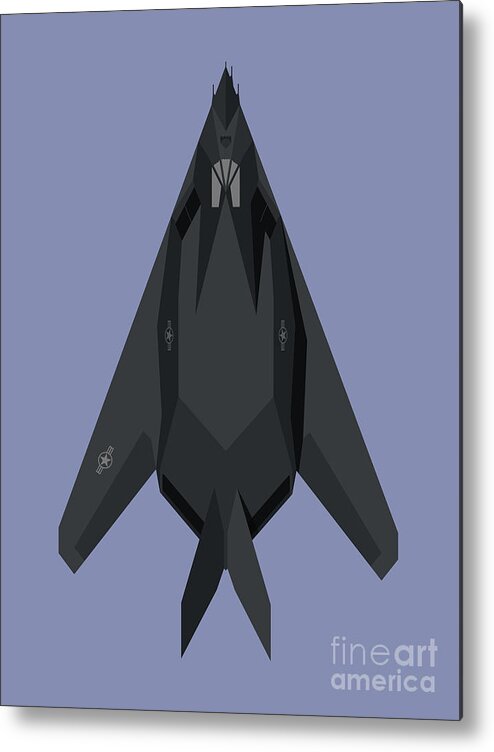 Aircraft Metal Print featuring the digital art F-117 Nighthawk Stealth Jet Aircraft - Twilight by Organic Synthesis