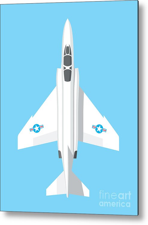 Jet Metal Print featuring the digital art F4 Phantom Jet Fighter Aircraft - Sky by Organic Synthesis