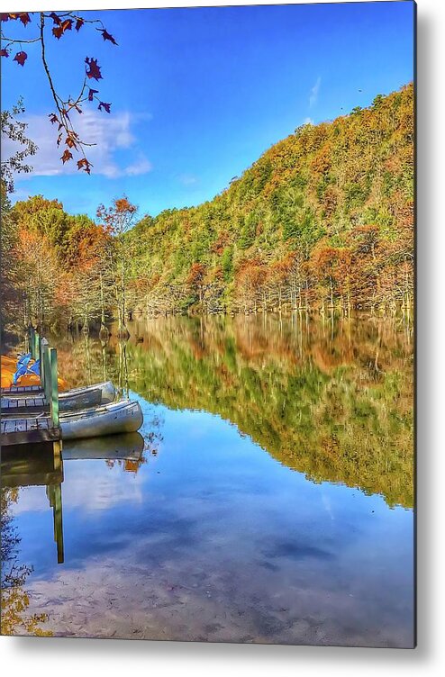 Canoes Metal Print featuring the photograph Fall Reflections by Pam Rendall