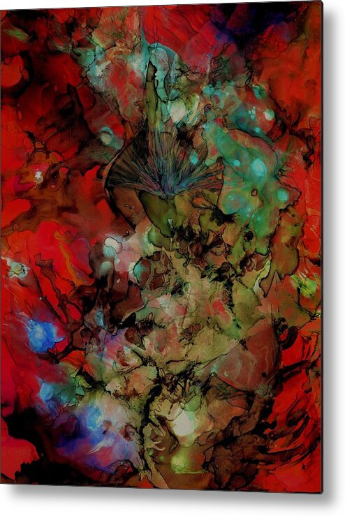 Alcohol Ink Metal Print featuring the painting Fearless by Angela Marinari