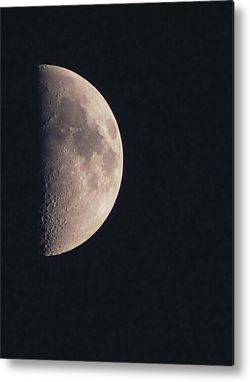 Moon Metal Print featuring the photograph First Quarter Moon by Grey Coopre