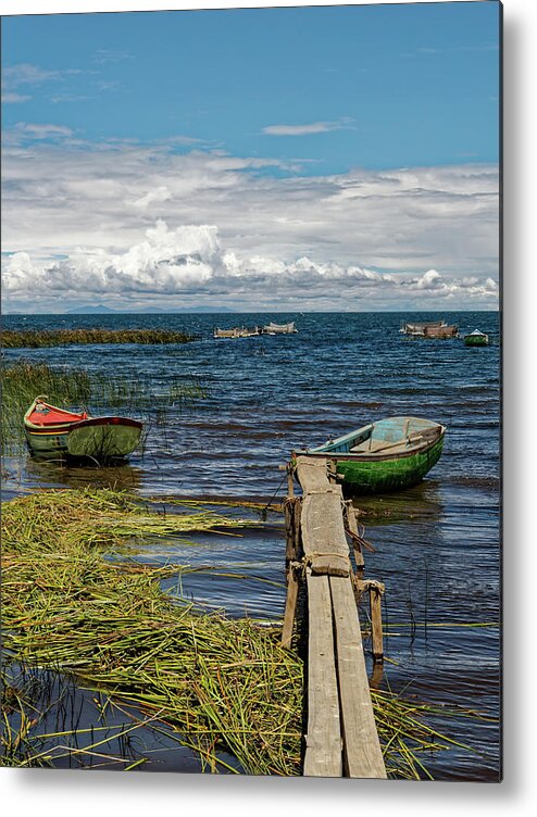 Bolivia Metal Print featuring the photograph Fishing Boats II by Ron Dubin