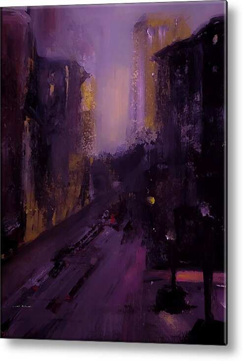 Abstract Metal Print featuring the painting Foreshadowing by Lisa Kaiser
