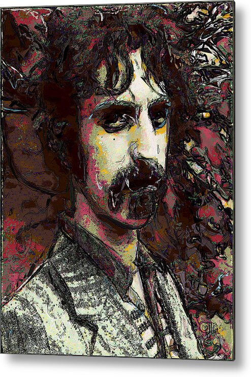 Zappa Metal Print featuring the digital art Frank Zappa by David Lane