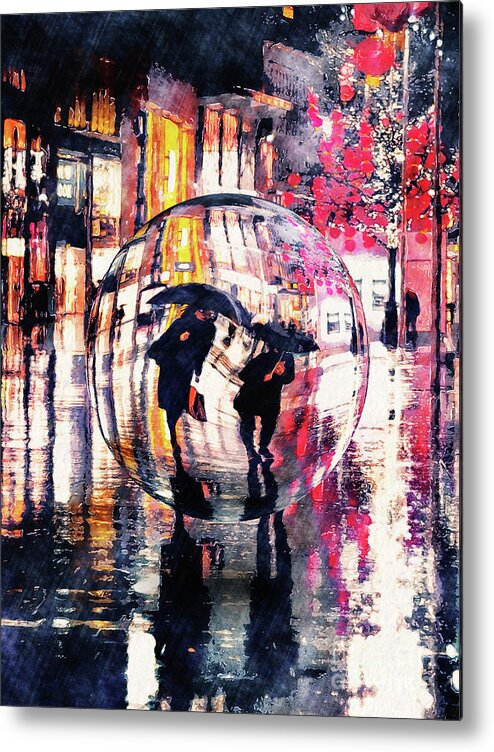 Glass Sphere Metal Print featuring the digital art Fun With Glass Spheres 1 by Phil Perkins