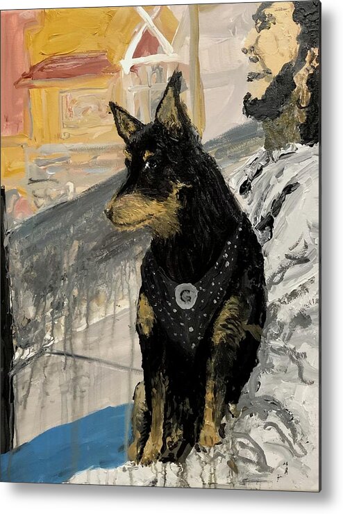 Dogs Metal Print featuring the painting Goliath by Bethany Beeler