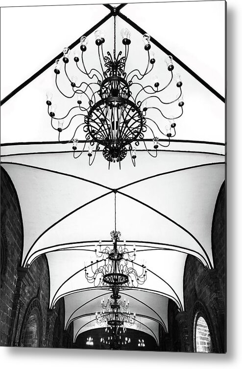 Church Metal Print featuring the photograph Groin Vault Ceiling of the Nuestra Senora de Gracia Church by Christine Ley