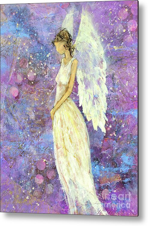 Mixed Media Metal Print featuring the mixed media Guardian Angel by Zan Savage