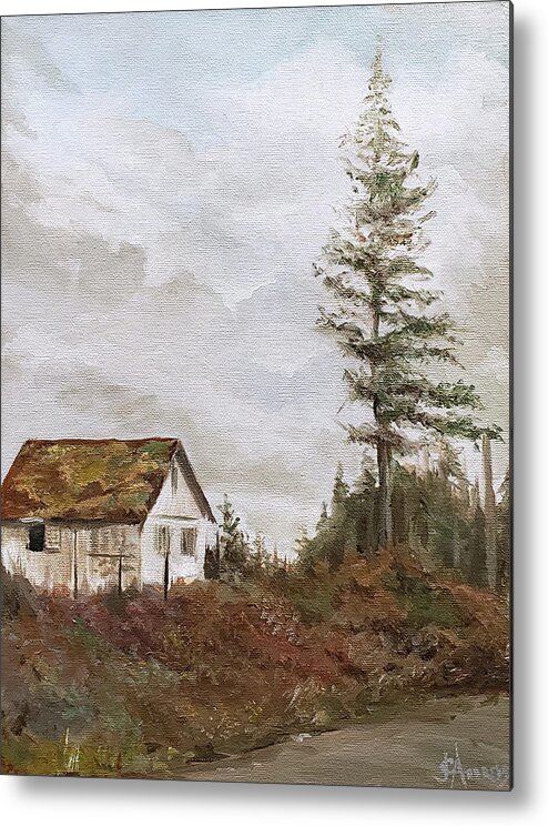 Old Shed Metal Print featuring the painting Gunderson by James Andrews