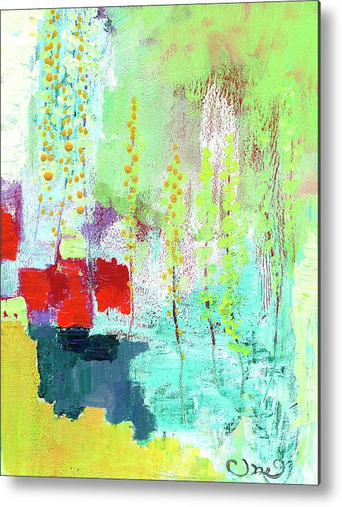 Modern Metal Print featuring the painting Happy Memories by Jennifer Lommers