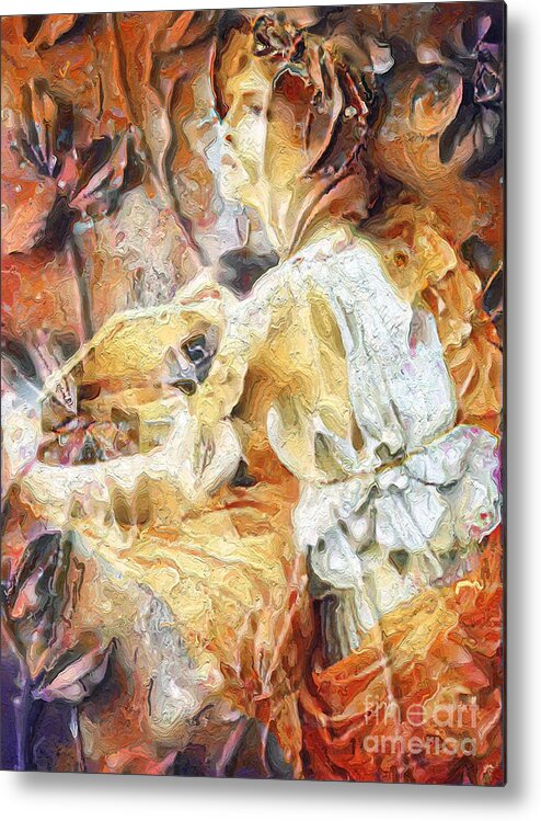 Goddess Of Secrets Metal Print featuring the mixed media Harpocrates Goddess of Secrets by Laurie's Intuitive