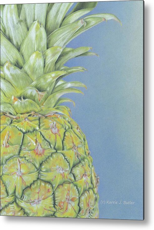 Pineapple Metal Print featuring the painting Hawaiian Pineapple by Karrie J Butler