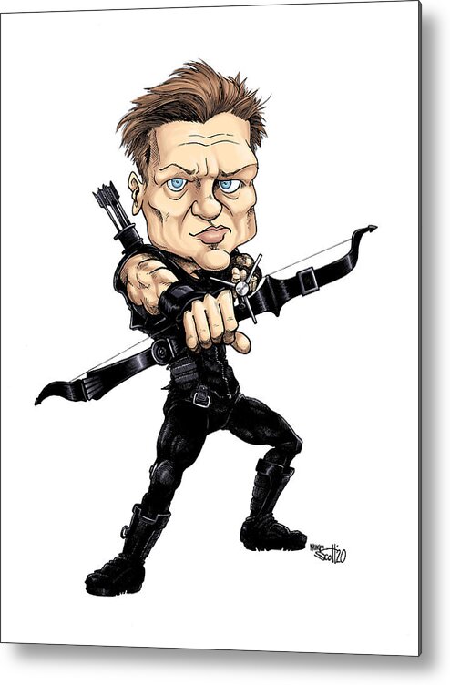 Mikescottdraws Metal Print featuring the drawing Hawkeye by Mike Scott