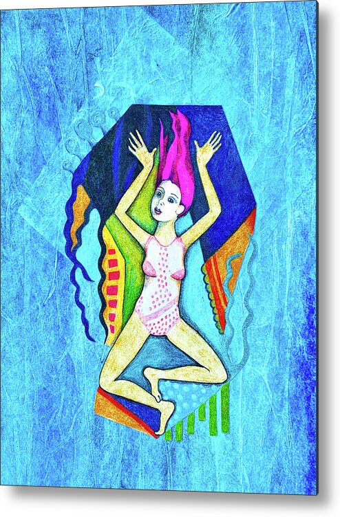 Brilliant Colors Metal Print featuring the mixed media Rhode, Sea Nymph, daughter of Poseidon by Lorena Cassady