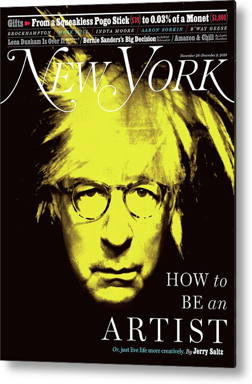 Andy Warhol Metal Print featuring the photograph How To Be An Artist, Jerry Saltz as Andy Warhol by John Ritter