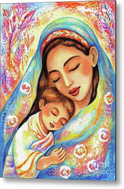 Mother And Child Metal Print featuring the painting Inner Silence by Eva Campbell