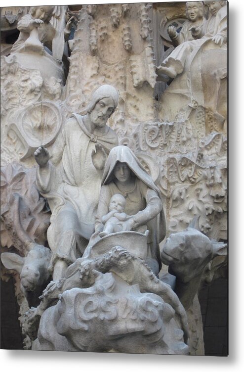 Jesus Metal Print featuring the photograph Jesus at Sagrada Familia Barcelona by Lisa Mutch