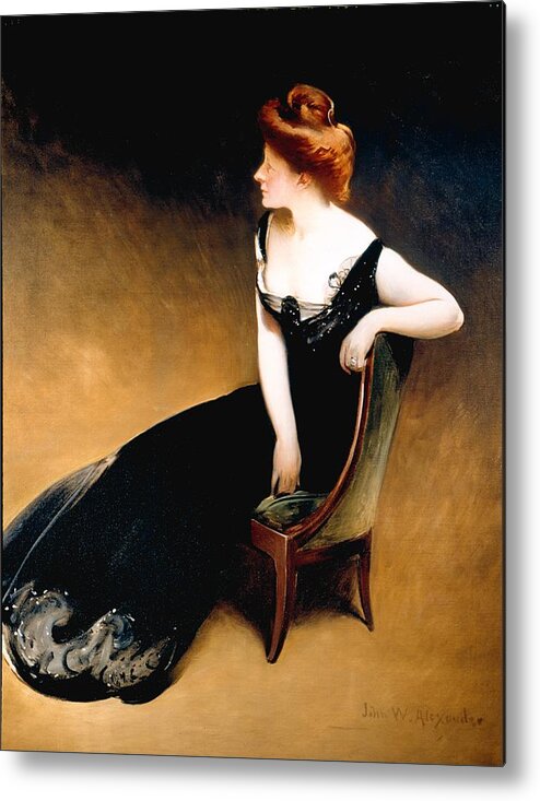  Metal Print featuring the painting John White Alexander - Portrait of Mrs V, Mrs Herman Duryea by Les Classics