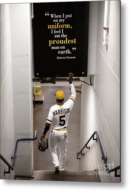 People Metal Print featuring the photograph Josh Harrison and Roberto Clemente by Justin Berl