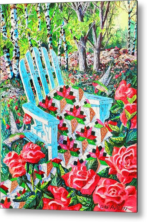 Roses Metal Print featuring the painting June Roses by Diane Phalen