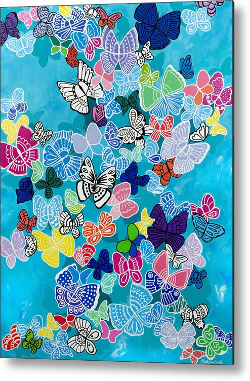 Butterflies Metal Print featuring the painting Kaleidoscope by Beth Ann Scott