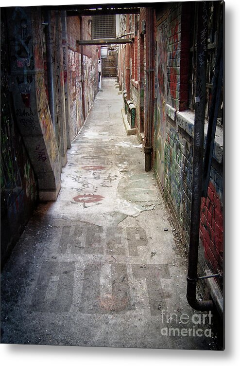 Graffiti Metal Print featuring the digital art Keep Out by Phil Perkins