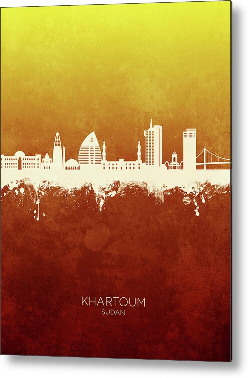 Khartoum Metal Print featuring the digital art Khartoum Sudan Skyline #35 by Michael Tompsett