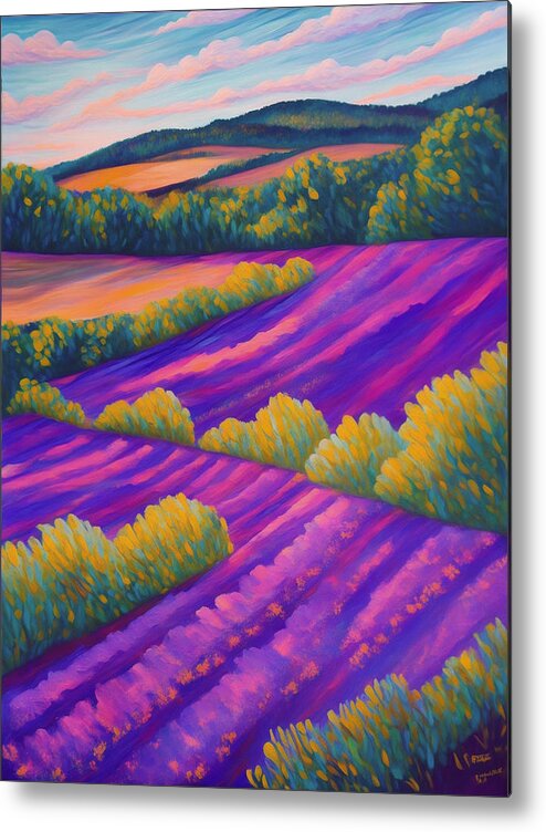 Lavender Metal Print featuring the digital art Lavender Fields by Long Shot