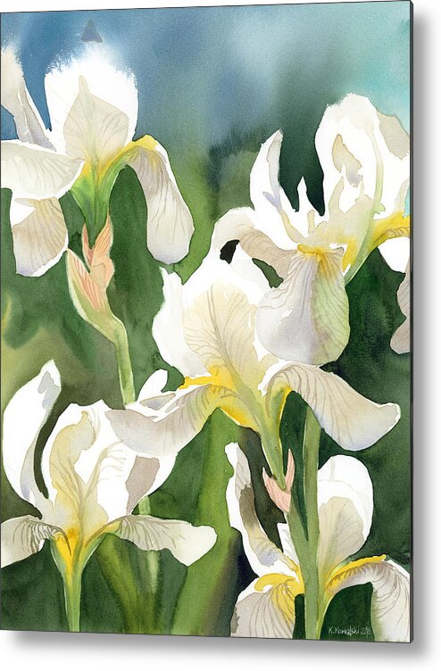 Iris Metal Print featuring the painting Loose Irises by Espero Art