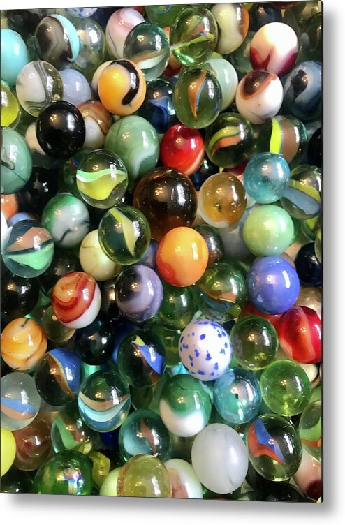 Glass Metal Print featuring the photograph Lost Your Marbles by Kathy Clark