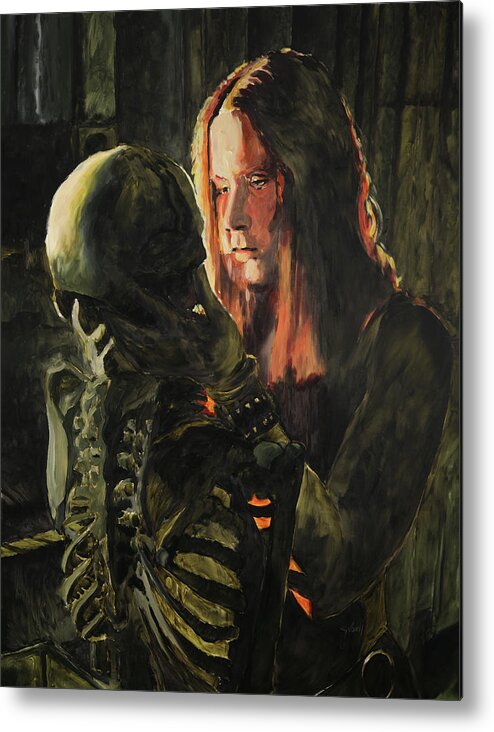 Love Metal Print featuring the painting Love You to Death by Sv Bell