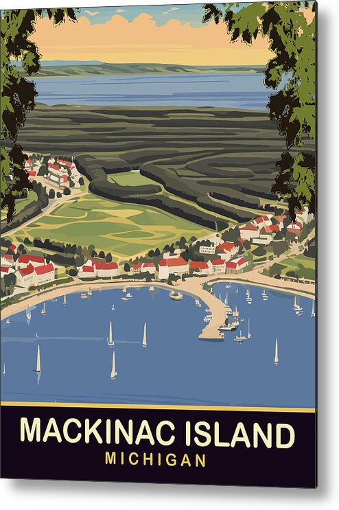 Mackinac Metal Print featuring the digital art Mackinac Island, Michigan by Long Shot