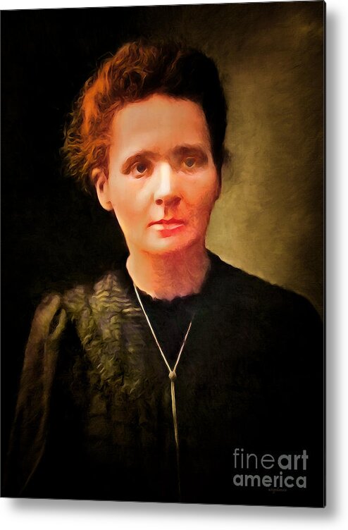 Wingsdomain Metal Print featuring the mixed media Madame Marie Curie 20220512b by Wingsdomain Art and Photography