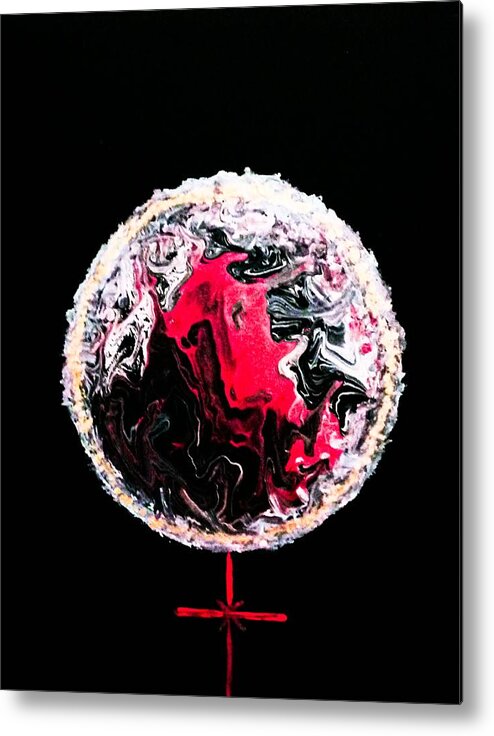 Red Metal Print featuring the painting Majestic Ruby by Anna Adams