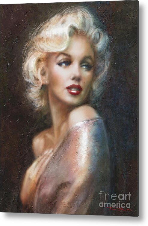 Theo Danella Metal Print featuring the painting Marilyn WW soft by Theo Danella