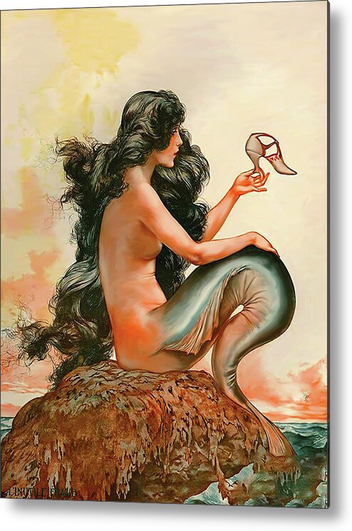 Mermaid Metal Print featuring the digital art Mermaid with Shue by Long Shot