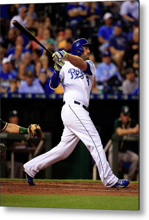 American League Baseball Metal Print featuring the photograph Mike Moustakas by Jamie Squire