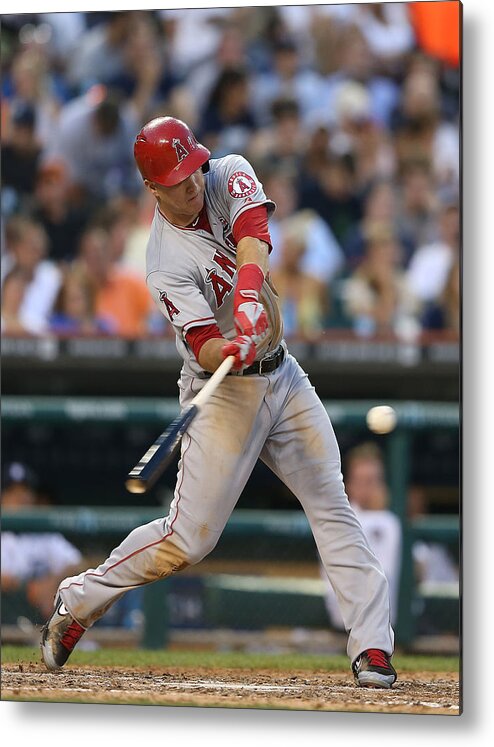 Mike Trout Metal Print featuring the photograph Mike Trout and Hank Conger by Leon Halip